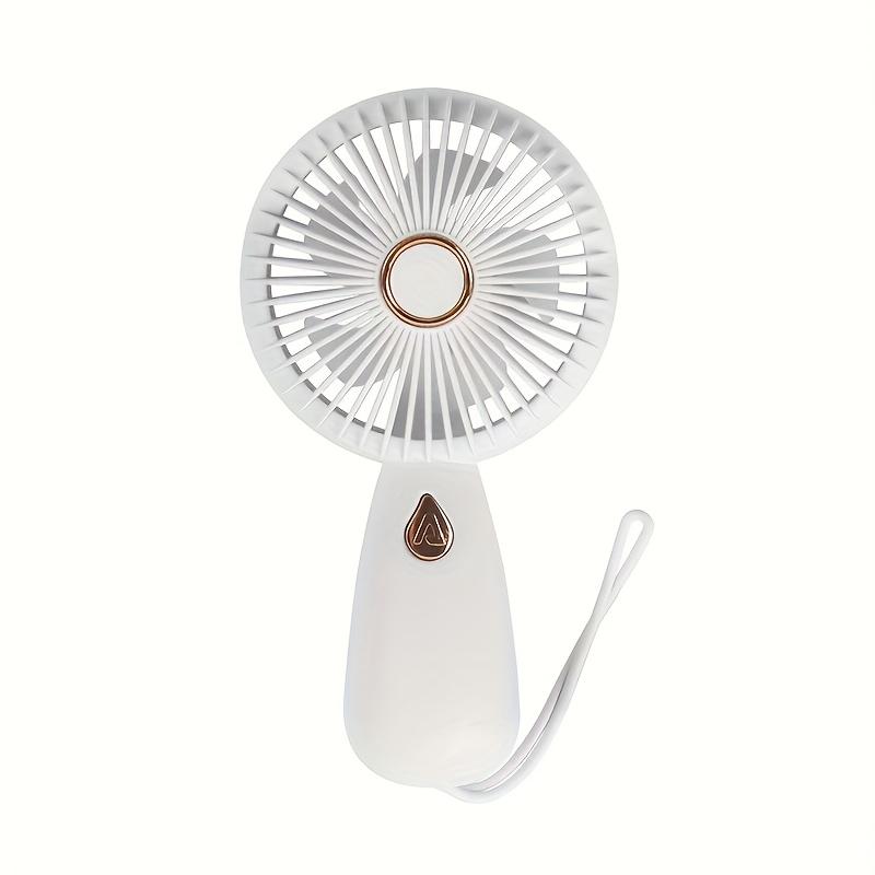 Portable Handheld Mini Fan with LED Light, USB Rechargeable, Quiet 3-Speed Cooling Fan