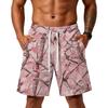 Men's Print Loose Fit Training Gym Beach Shorts with Pockets