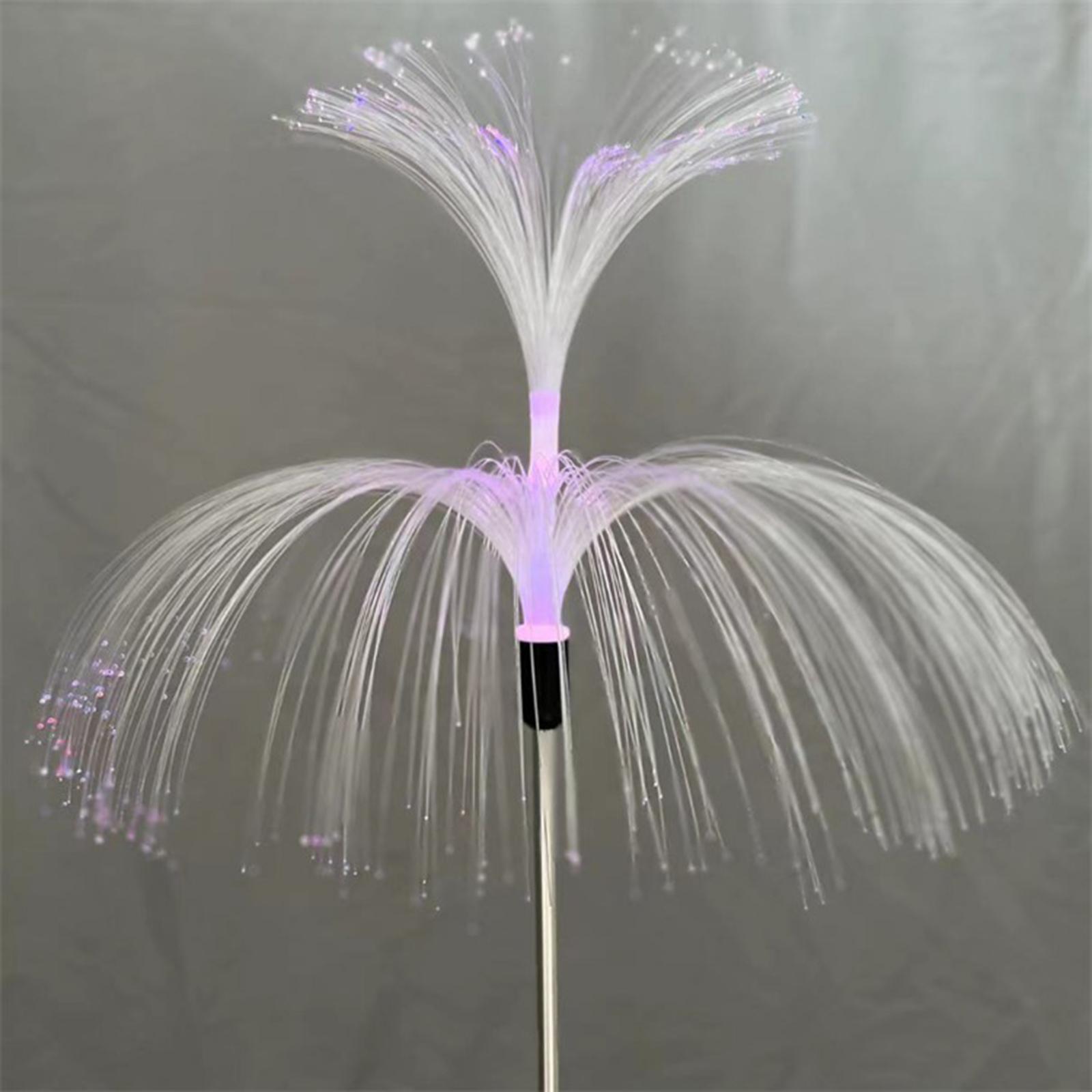 Led Fiber Optic Flower Jellyfish Design Waterproof Fiber Optic Stake Light 5