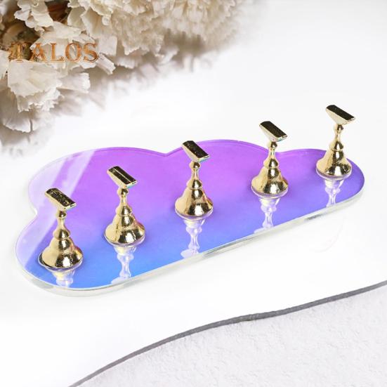 4 Sets Acryl Nagelhalter Magnetisch – Nagelübungsständer Mit Standfuß, Für Maniküre & Salon