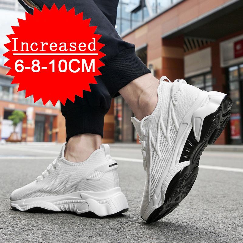 Man Mesh Breathable Soft-soled Running Shoes Sports Shoes Casual Shoes Invisible Inner Height-increasing Shoes Increasing Shoes