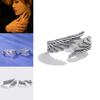 Vintage Angel And Devil Wing Ring Adjustable Open Ring For Couples Unique Alloy Jewelry Supplier