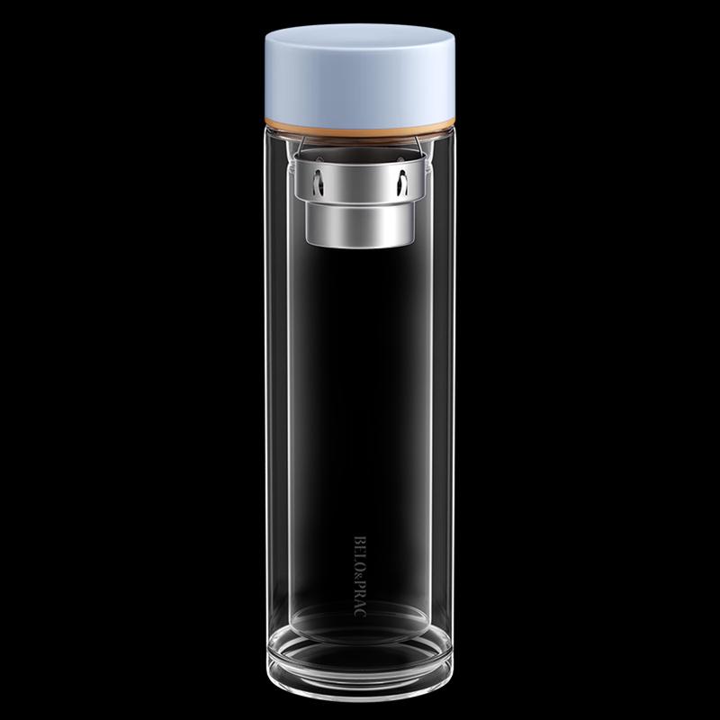 BELOPRAC 250ml Portable Borosilicate Glass Tea Cup BK064
