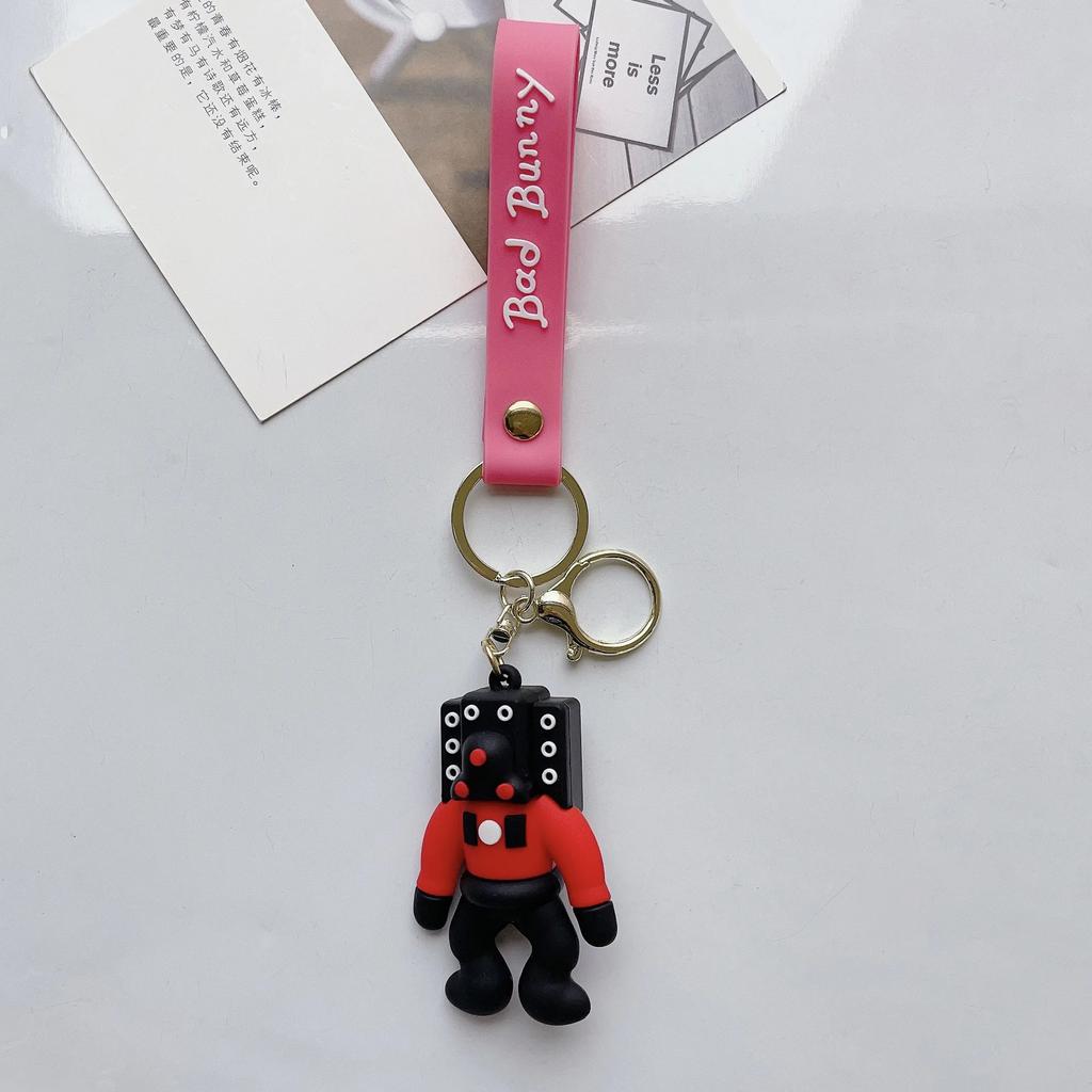 Portachiavi Cuphead Anime Cartone Animato Figure Mugman Bambola Uomo Toilette Skibidi Portachiavi Ciondolo Portachiavi Auto Giocattoli per Bambini Regali di Natale