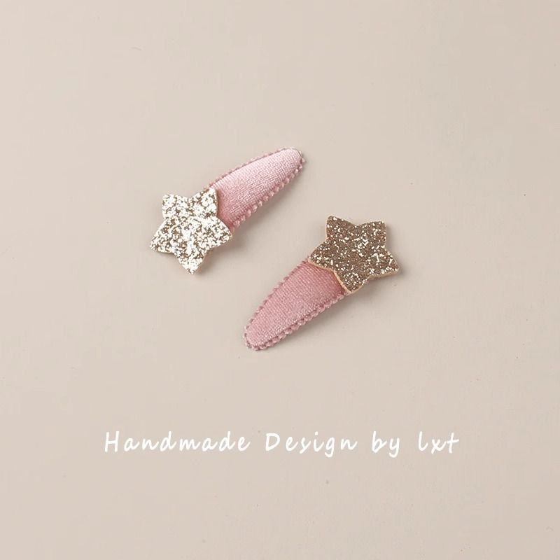 1 Pair Korean Style Glitter Star Hair Clips for Baby Girls Infant Soft BB Barrettes Children Hair Accessories Headwear