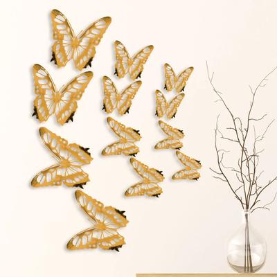12 Teile/satz 3D Wandaufkleber Hohl Schmetterling für Kinderzimmer Home Wand Decor DIY Mariposas Kühlschrank aufkleber Zimmer Dekoration