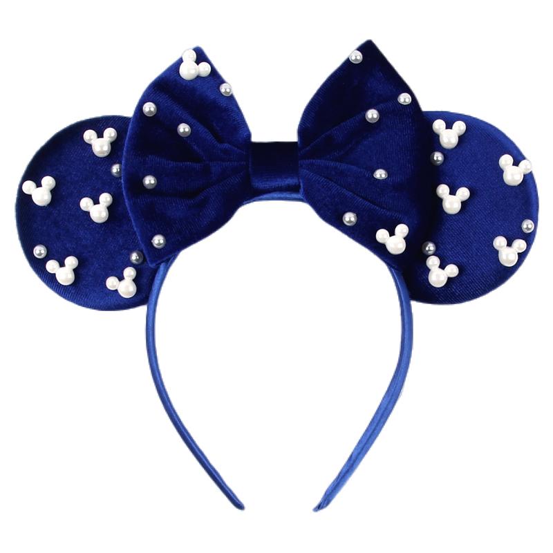 Ny Trendig Musöron Hårband Mickey 3.3" Sammet För Flickor Mjuk Rosett Hårband Halloween Festival Fest Resa DIY Håraccessoarer