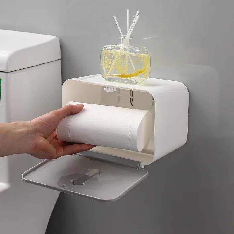 1pcs Toilet Tissue Box Toilet Paper Rack Wall-mounted Bathroom Paper Roll Tube Toilet Paper Boxes