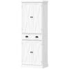 High Kitchen Buffet, 4 Doors, Drawer, 62 x 38 x 173 cm, White