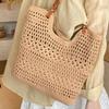 Niche Crochet Single Shoulder Tote Bag Seaside Beach Woven Bag Women's Cotton Thread Lazy Summer Handmade Mesh New Bag