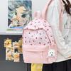 Schoolbag female Japanese ins fresh and sweet striped backpack junior high school students lightweight large capacity backpack high value