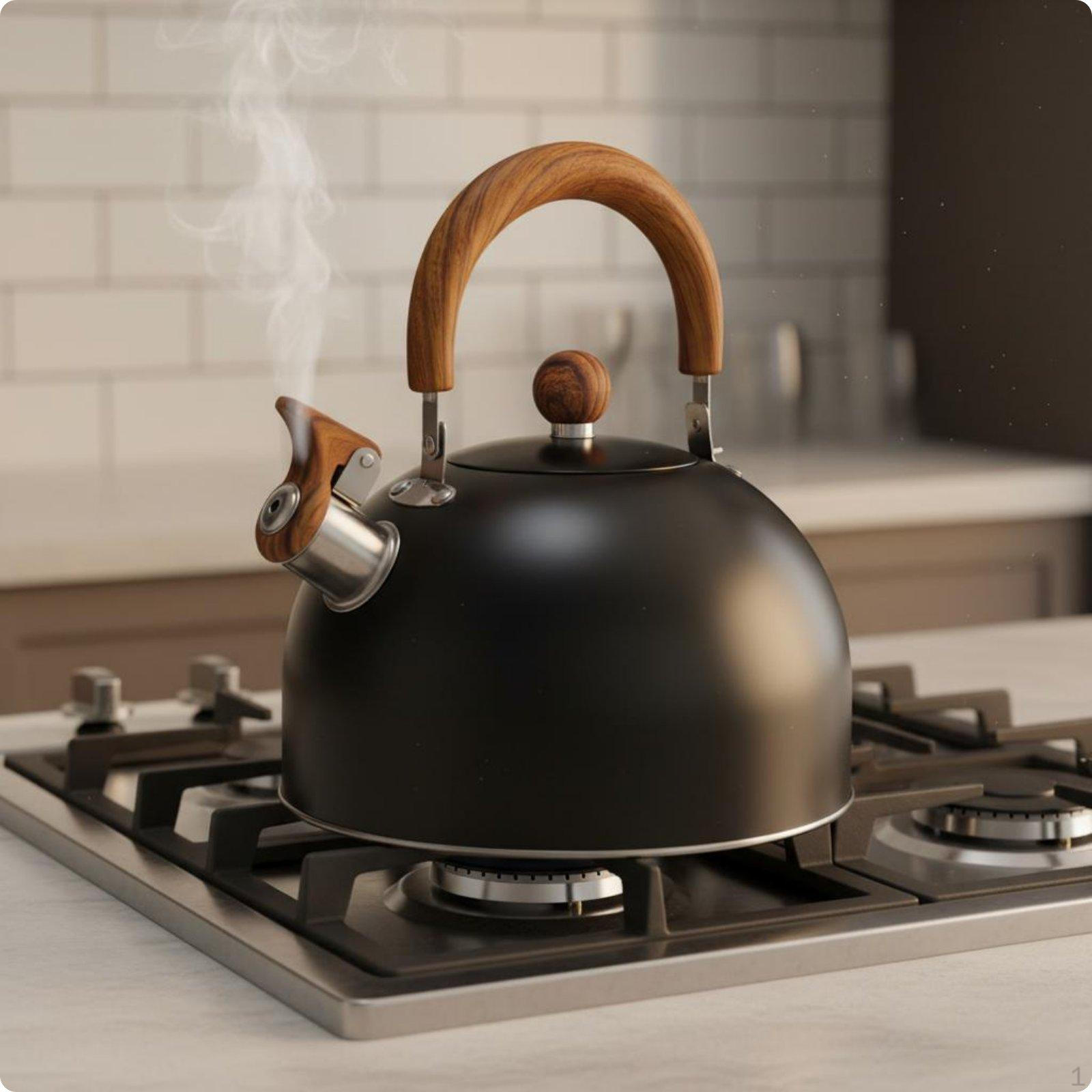 3Liter Audible Tea Kettle European WoodenHandle Design Handle Whistle Kitchenware