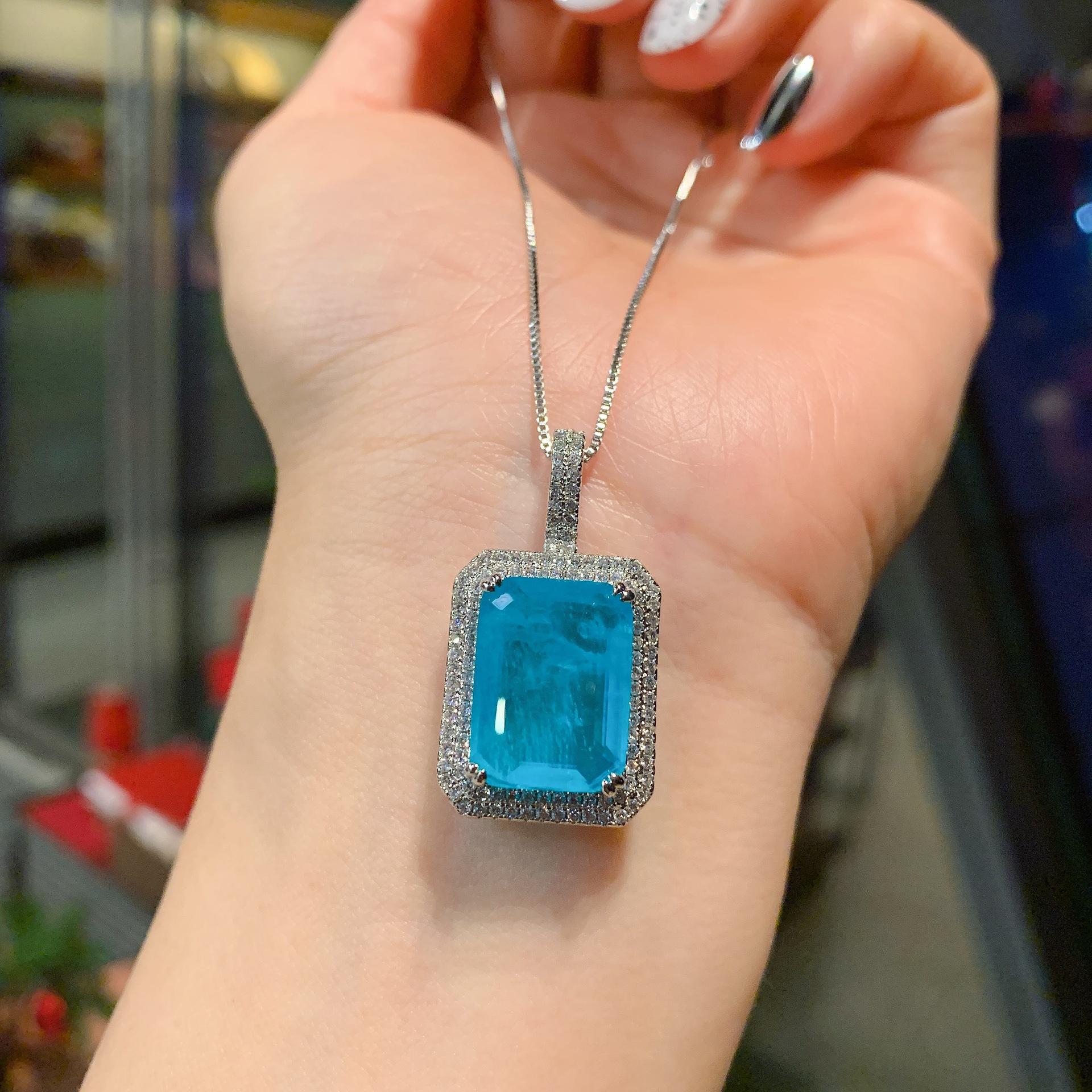 

Jewelry Imitation Paraiba Diamond Women S Pendant Stud Earrings Main 12 * 16 9 * 12