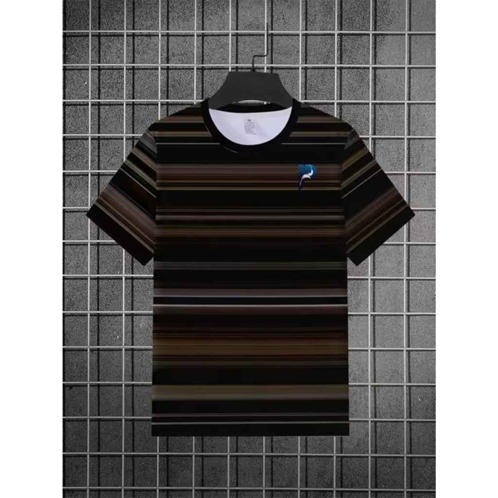 New Summer Men's Fashion T-shirt Personality Simple Pattern Printed Men's T-shirt Top