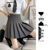 New 2024 Women's High Waist Black Pleated A-line Skirt - Short, Slimming, Summer to Autumn Style