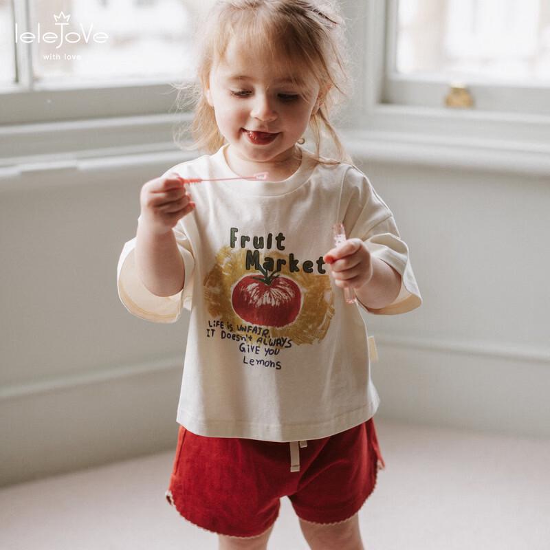 LELE JOVE Kids  Fruit Print Cotton T-Shirt