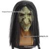 Halloween Hexenmaske: Klassisches Böses Geisterkostüm mit schwarzen Haaren