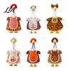 Autumn Harvest Goose Clothes with Pumpkin Print Thanksgiving Porch Outfits for 23" Statue, Fall Maple Leaf Retro Decorations Outdoor Clothes, Costume