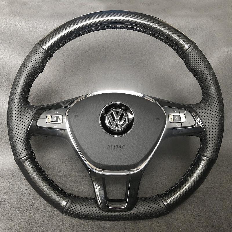 

Ручна вишивка Шкіряна обкладинка на кермо кольору персикового дерева Для Volkswagen VW Golf 7 Mk7 Touran Up Новий Passat B8 Tiguan style 2