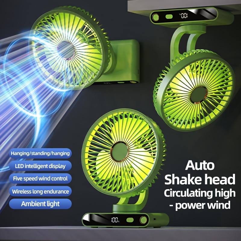 Desktop Desk Fan, Adjustable Up and Down Wind Angle,USB Fan,Hanging and Standing Fan,Built in Battery, Portable for Camping Outdoor,Washable Fan Cover
