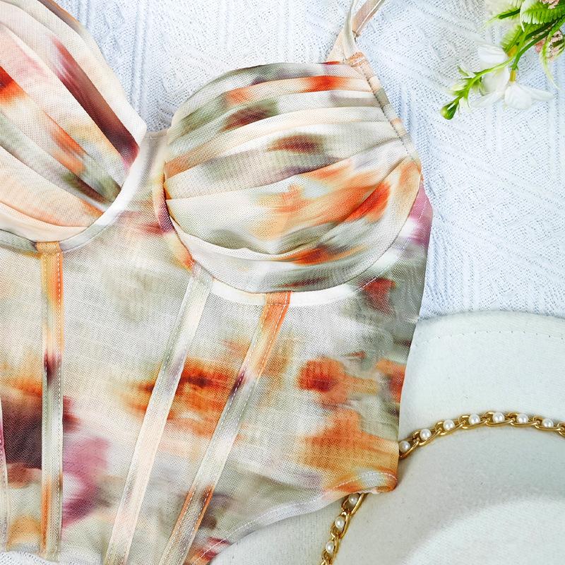 Ladies' Summer Sexy Corset Fashionable Printed Camisole Vest Summer Women's Streetwear Women's Tank Tops