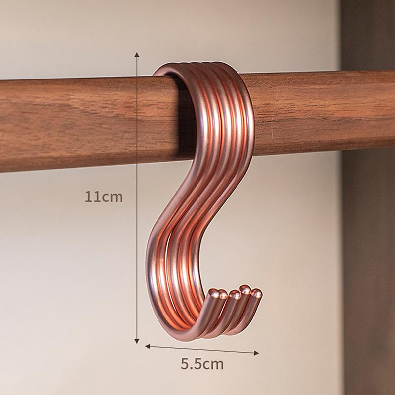 5 Stück Schwerlast-Aluminiumlegierung S-Haken Praktische kratzfeste Haken für Küchengeländer Töpfe Pfannen Organisation