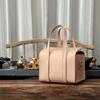 Damen-Leder-Quadrat-Handtasche pflanzlich gegerbtes Leder Retro-Stil handgenäht tragbar Teetüte echtes Leder Damen-Tasche