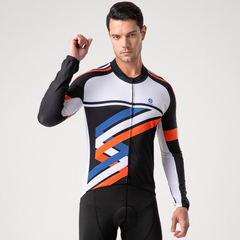 Prodyšné jezdecké dresy na kolo Sada cyklistického oblečení Rychleschnoucí muži Oblečení na kolo s dlouhým rukávem Oblek Punčochové kalhoty