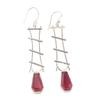 Pink Tourmaline Gemstone 925 Sterling Silver Jewelry Handcrafted Earrings 3.33" EE-133-8