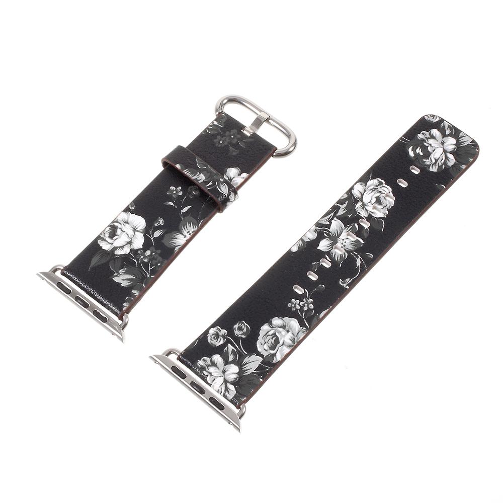 

Flower Pattern PU Leather Wrist Watch Strap for Apple Watch Series 10 46mm/Ultra 2 Ultra 49mm/9 8 7 45mm/SE (2023) SE (2022) SE 6 5 4 44mm/3 2 1 42mm As shown A