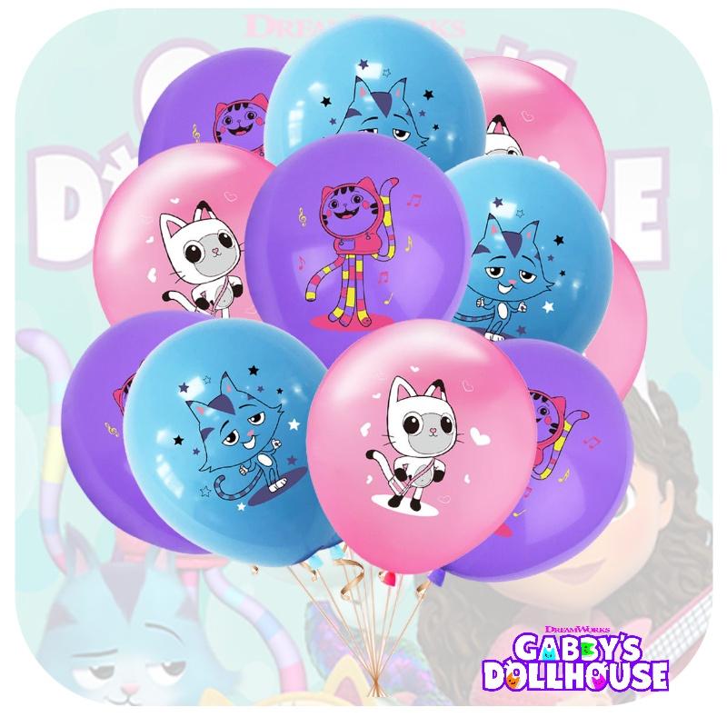 Gabby Dollhouse Themed Party Balloons 12 Inch Latex Balloons Assorted Colors With Logo Printing