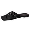 Casual flat-bottomed flip-flops shoes for women's summer wear 2025 new beach comfortable niche retro cool slippers