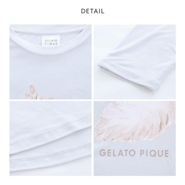 Gelato Pique CAT Gelato Pique Loungewear Free Women's One-Point Long-Sleeved T-Shirt, Pajamas, (GY-Gray, Size)