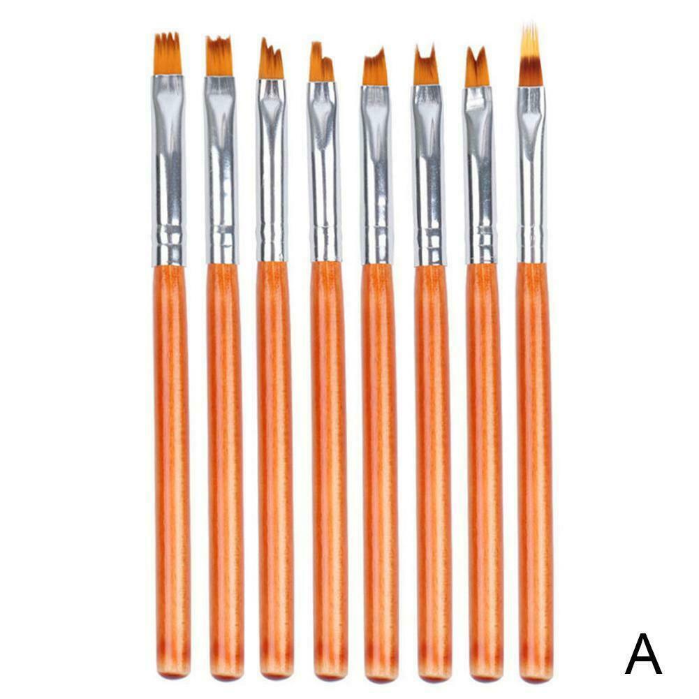 8pcs Acrylic Nail Art Brush Sable Gel UV Nail Painting Flower Drawing Pens Manicure Tools