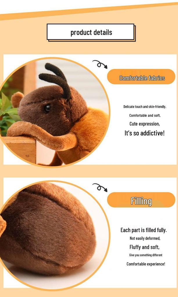 Adorable Sleepy Ant Plush Toy - Soothing Stuffed Animal Doll for Kindergarten