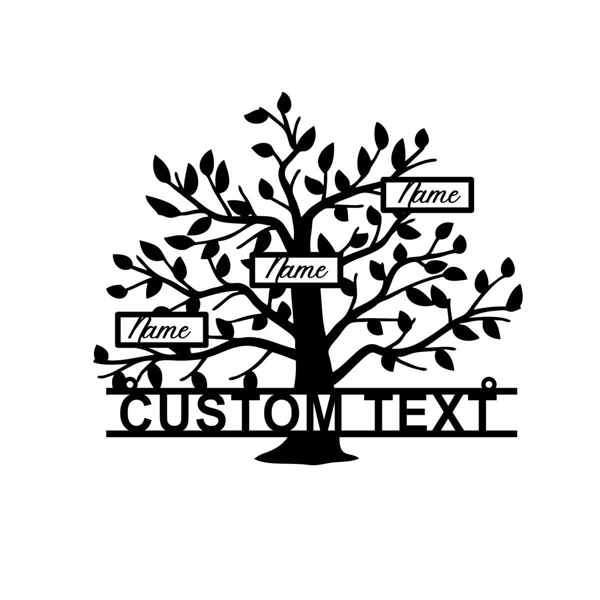 Tree of Life Metal Sign Custom Family Name Wall Art Front Door Decor Housewarming Gift