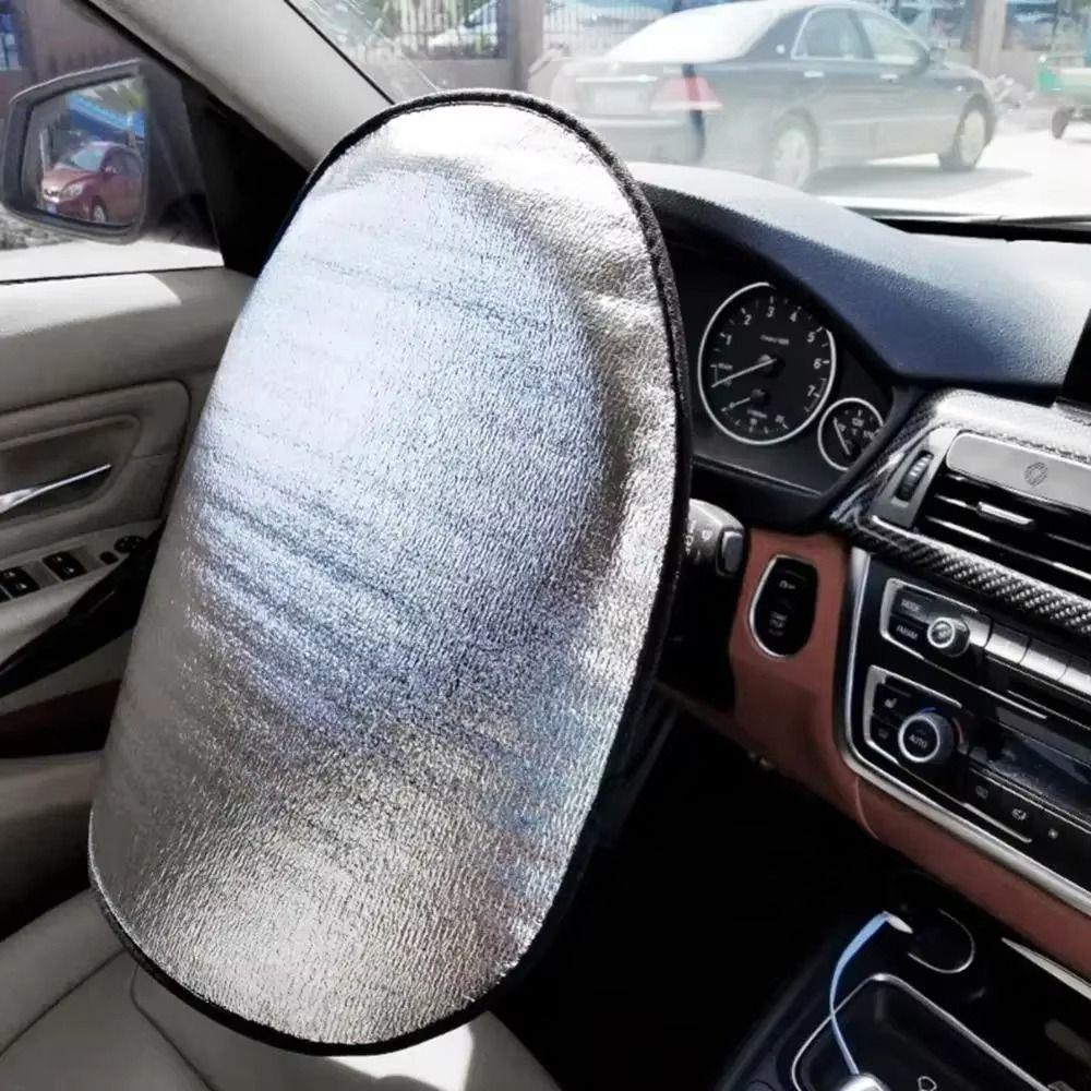 1Pcs Sun Protection Sun Shade Silver Anti-UV Sunscreen New Steering Wheel Cover  Car Supplies