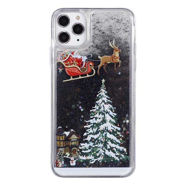 Merry Christmas Phone Case For Iphone 12 11 13 Se 2 11pro Max Xr Xs Max X 7 8 6s Plus 11pro Dynamic Quicksand Glitter Back Cover