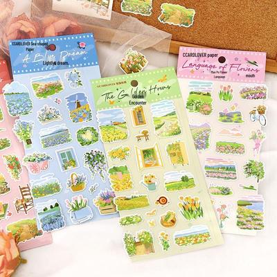 Xin's Lover Artistic Floral Landscape Stickers - Only Flowers Know Series