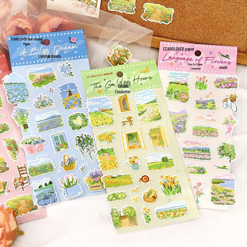 Xin's Lover Artistic Floral Landscape Stickers - Only Flowers Know Series