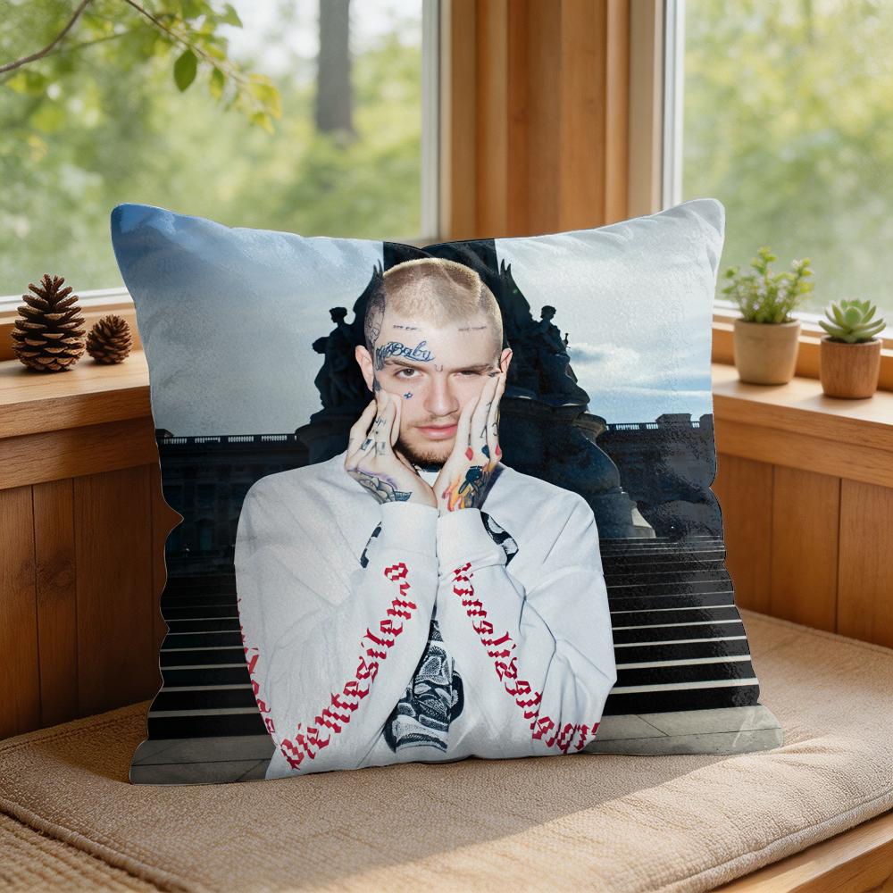 LLil Peep HHell Boy Cushion Cover Square Short Plush Pillow Case Living Room Sofa Home Decor Funda X
