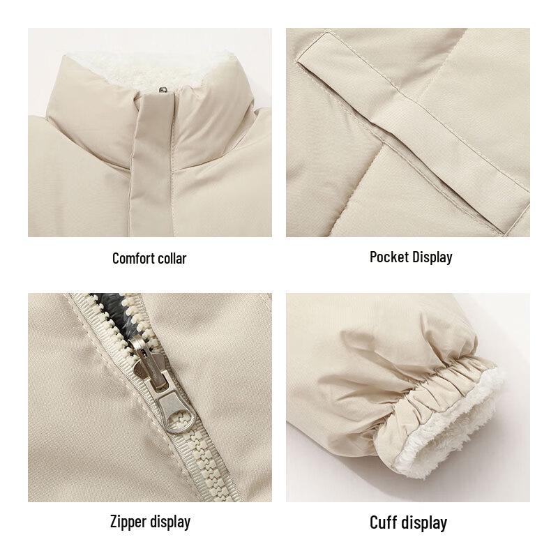 JEEP Men's Reversible Padded Jacket with Stand Collar