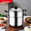 304 Stainless Steel Dual-Purpose Steamer Pot with Window Lid