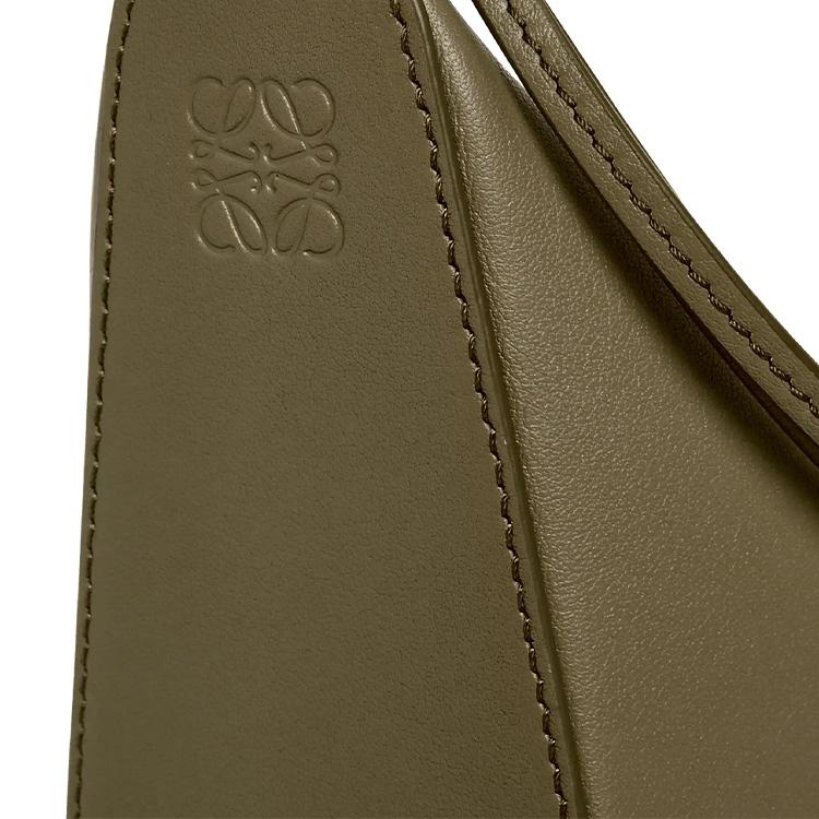 Loewe Hammock Hobo Embossed Letter Puzzle Zipper Closure Leather Hobo Bag Mini Women Bags Dark-Khaki-Green A538G13X01-3969