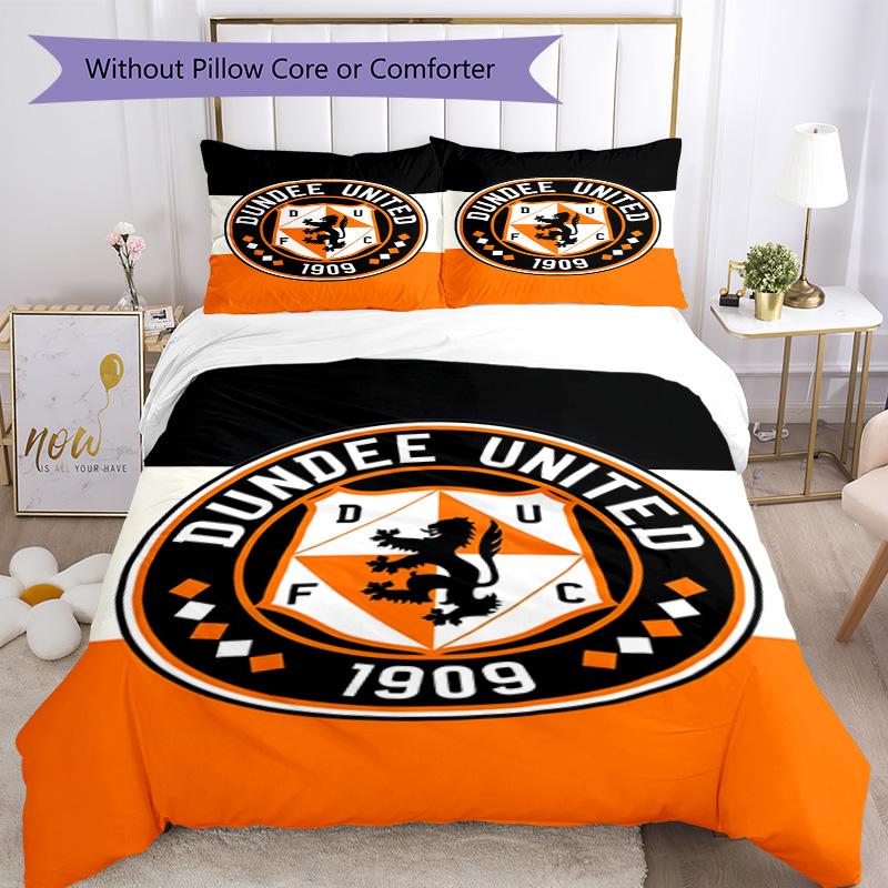 Dundee United Crest Printed Pattern Duvet Cover Set – Includes 1 Duvet Cover and 2 Matching Pillowcases Bedroom Decor Christmas Gifts