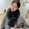 Women's Scarves Elegant Pearl-embellished Double-sided Faux Fox Fur Scarf - Warm Thickened Autumn/winter Women's Neck Warmer
