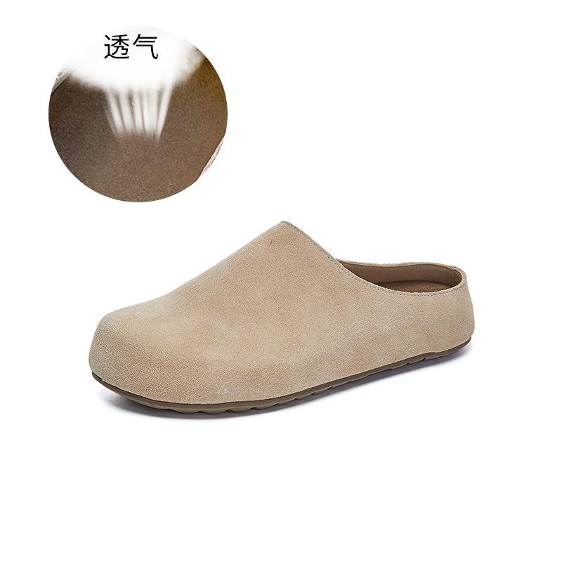 New Leather Casual Single Shoes Women's Autumn Retro Lazy One-pedal Flat-soled Women's Shoes Versatile Shoes Women's