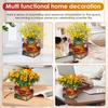 1 Pc Vase Book Shaped Planter 3/4 Layer Creative Colorful Flower Pot Stacked Books Resin Vase for Cafe Gift Shop Home Decoration