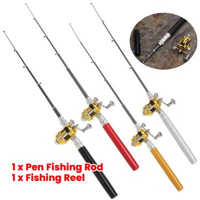 Angelrute Rolle Combo Set Taschenangelrute Rolle Komplettset Angelrute Spinnrolle Combo Kit für Outdoor Fluss See Angeln
