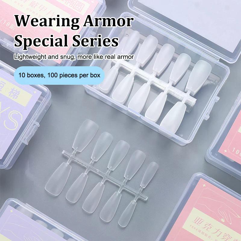 100pcs/box Matte Fake Nails NO Polishing Press On False Nails Medium Short Design High Matt Soft Gel Nail Tips For Extension